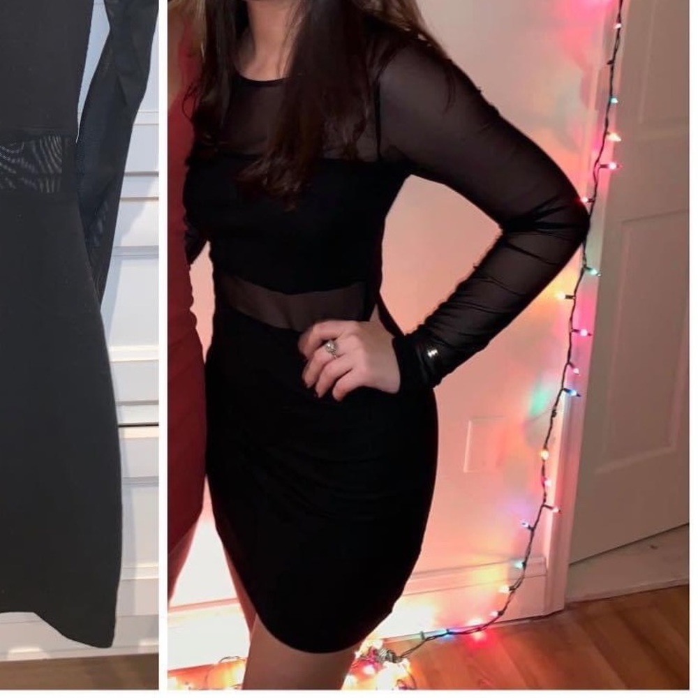Forever 21 Mesh Long Sleeve Dress